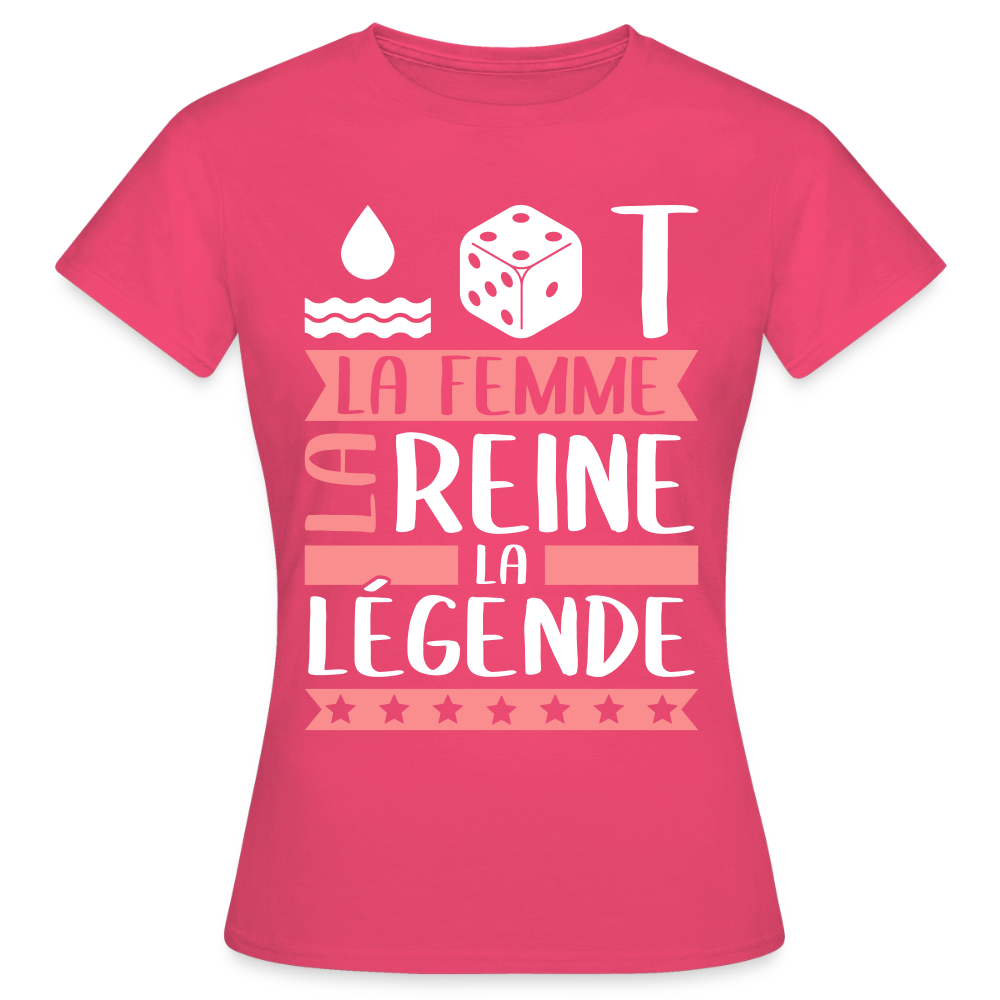 T-shirt femme Odette rébus – La femme, la reine, la légende - rose azalée