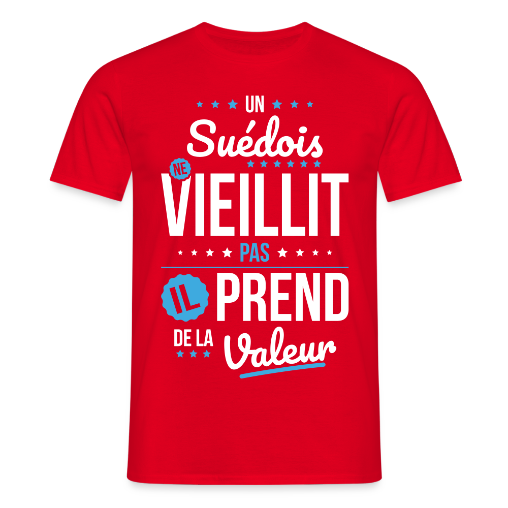 T-shirt Homme - Un Suédois ne vieillit pas - rouge