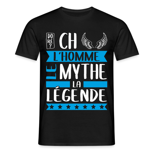 T-shirt homme Michel rébus – L’homme, le mythe, la légende - noir