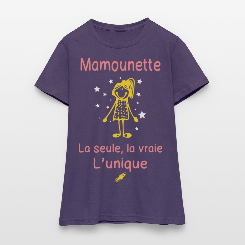 T-shirt Femme - Mamounette - la seule - la vraie - l'unique - violet foncé