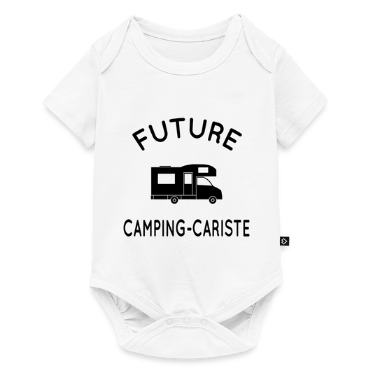 Body Bébé bio manches courtes - Future camping-cariste - blanc