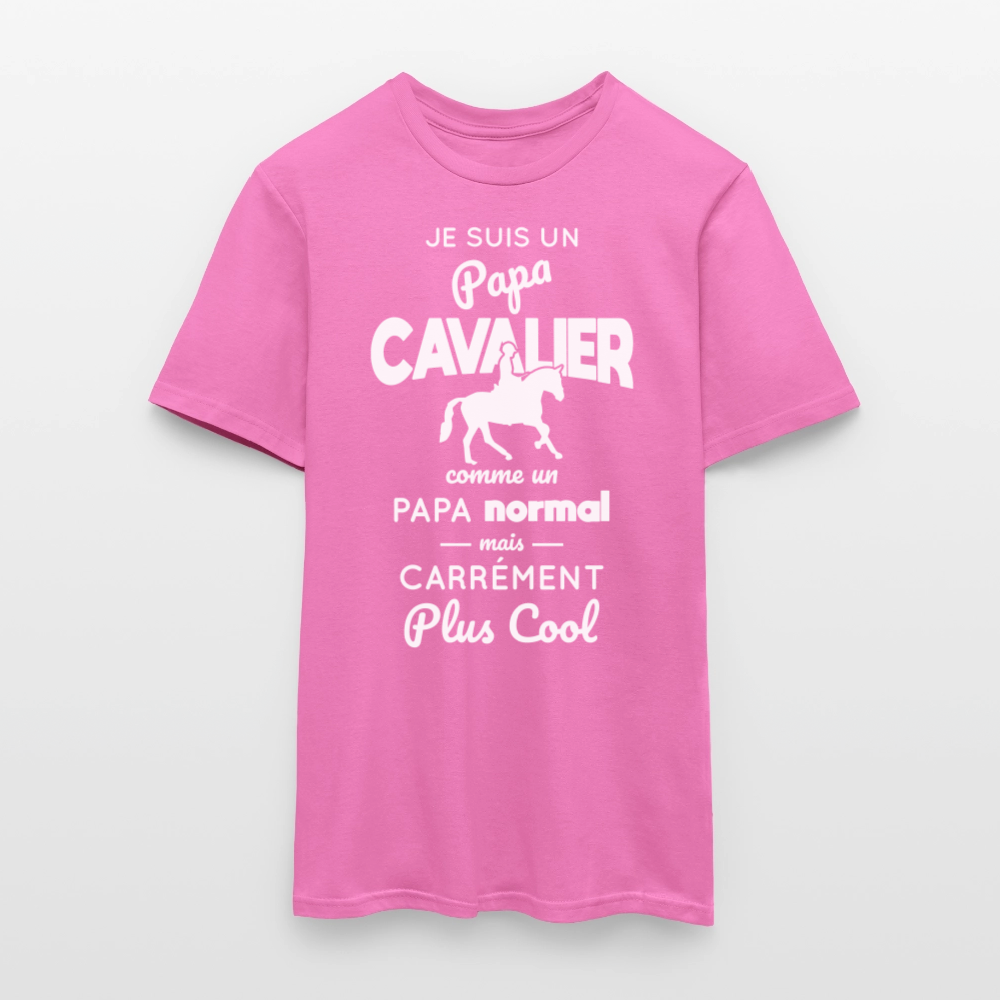 T-shirt Homme - Papa cavalier plus cool - rose