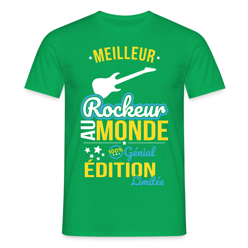 T-shirt Homme - Meilleur Rockeur au monde - 100% génial - vert