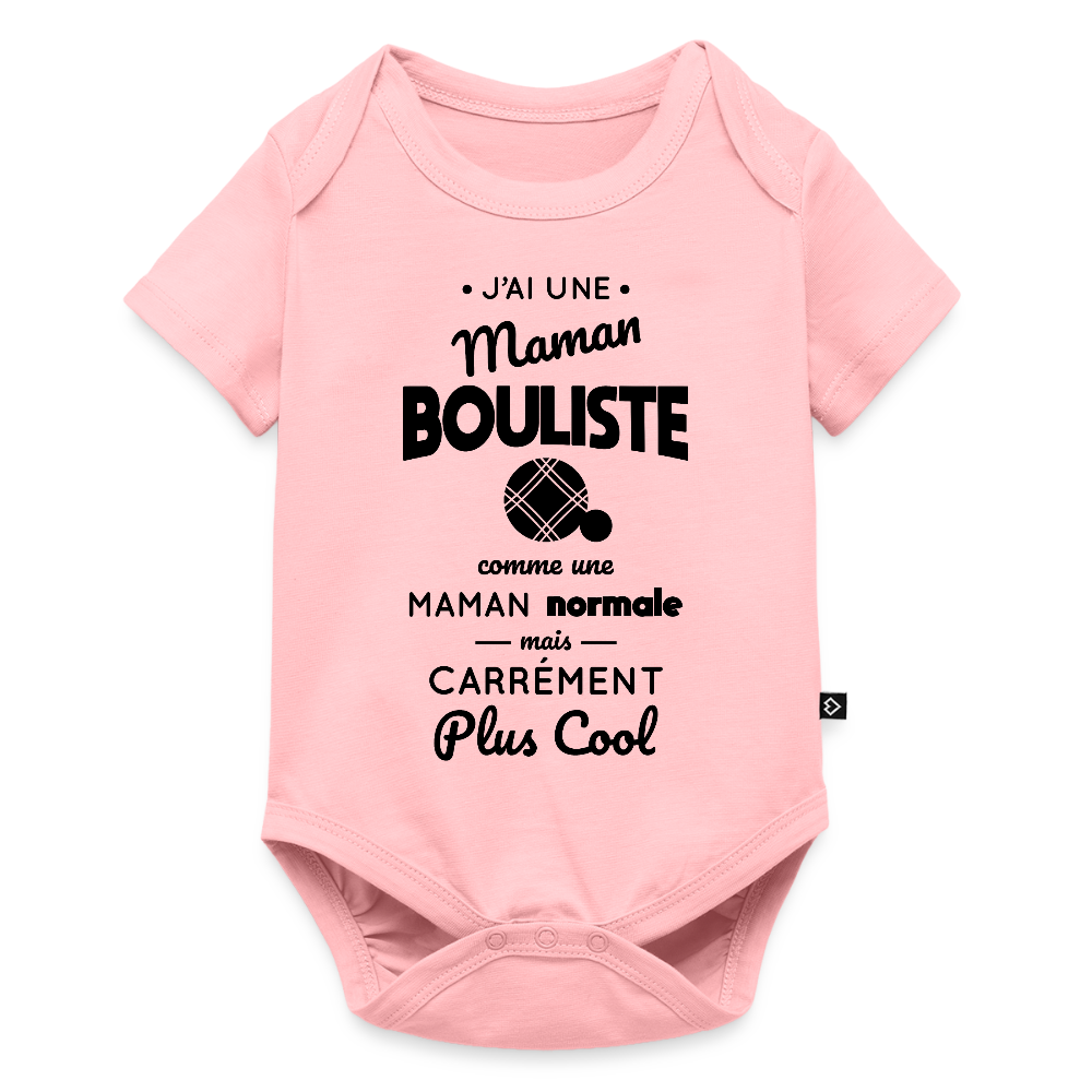 Body Bébé bio manches courtes - J'ai une maman bouliste - rose