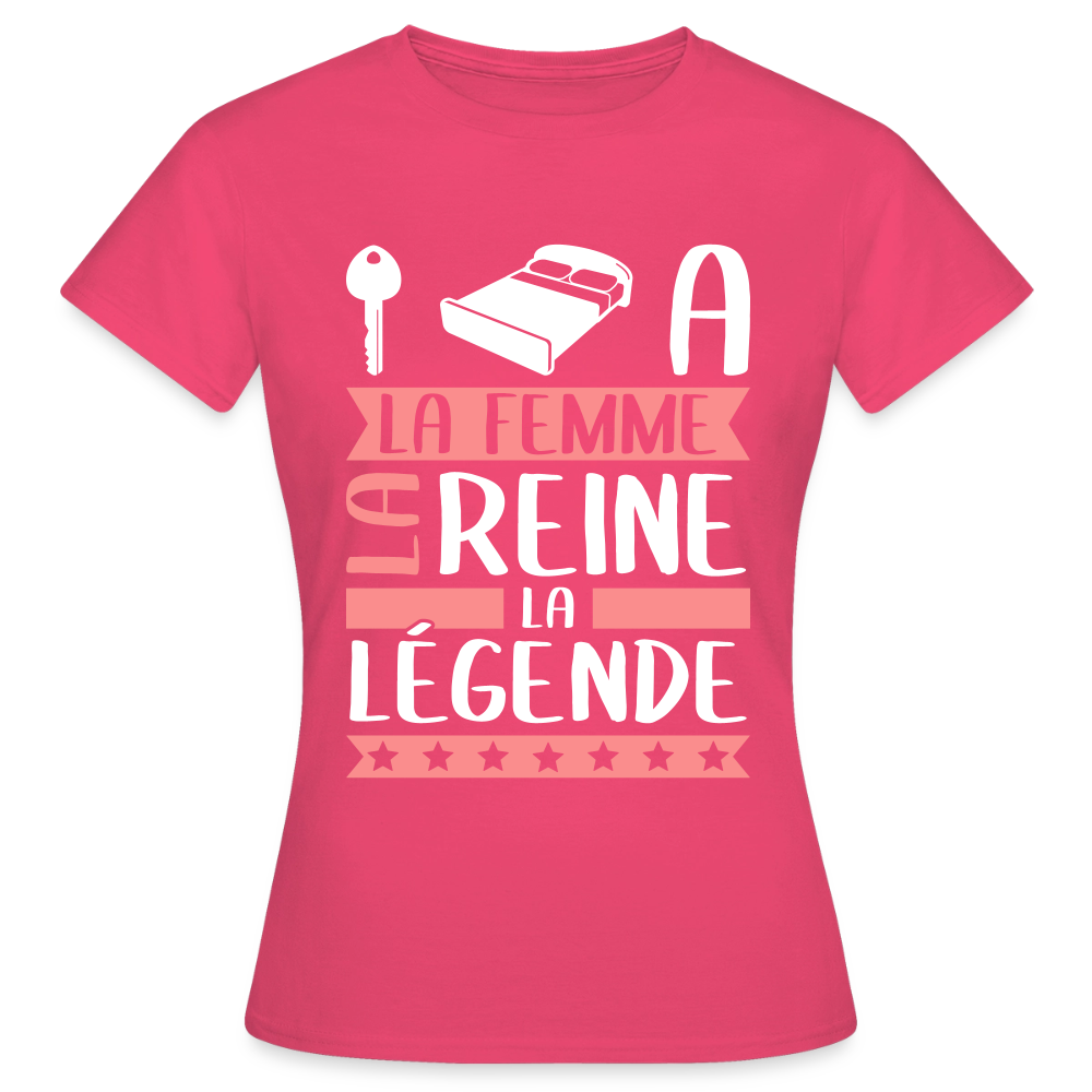 T-shirt femme Clélia rébus – La femme, la reine, la légende - rose azalée
