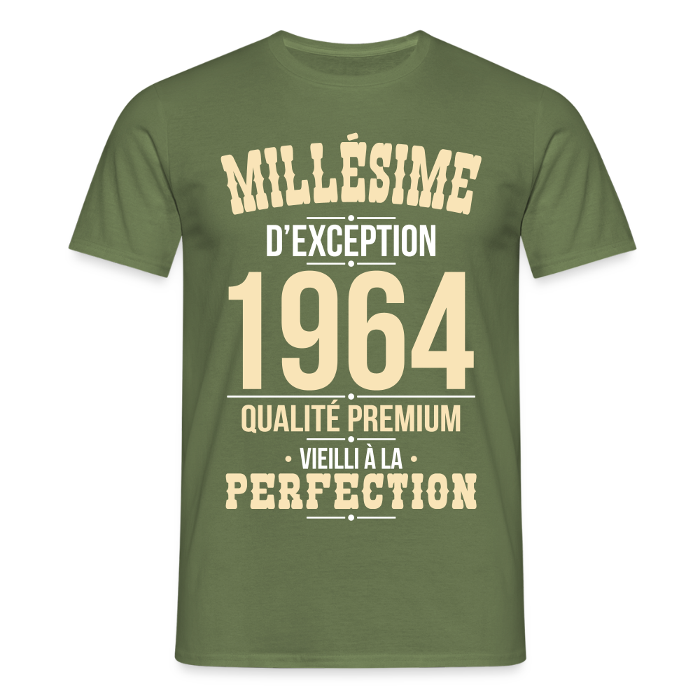T-shirt Homme - Anniversaire 61 Ans - Millésime 1964 - vert militaire