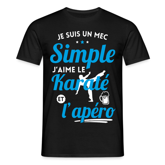 T-shirt Homme - J'aime le karaté et l'apéro - noir