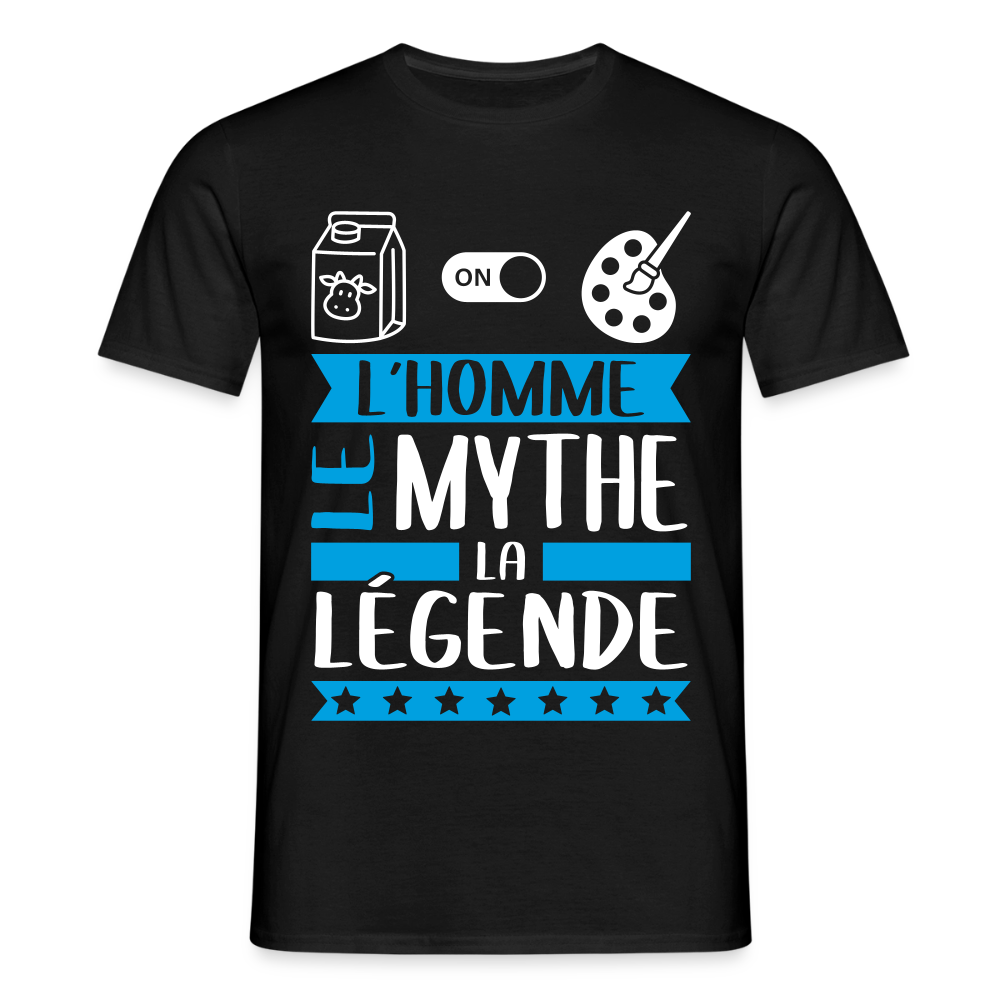 T-shirt homme Léonard rébus – L’homme, le mythe, la légende - noir