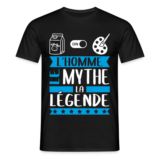 T-shirt homme Léonard rébus – L’homme, le mythe, la légende - noir