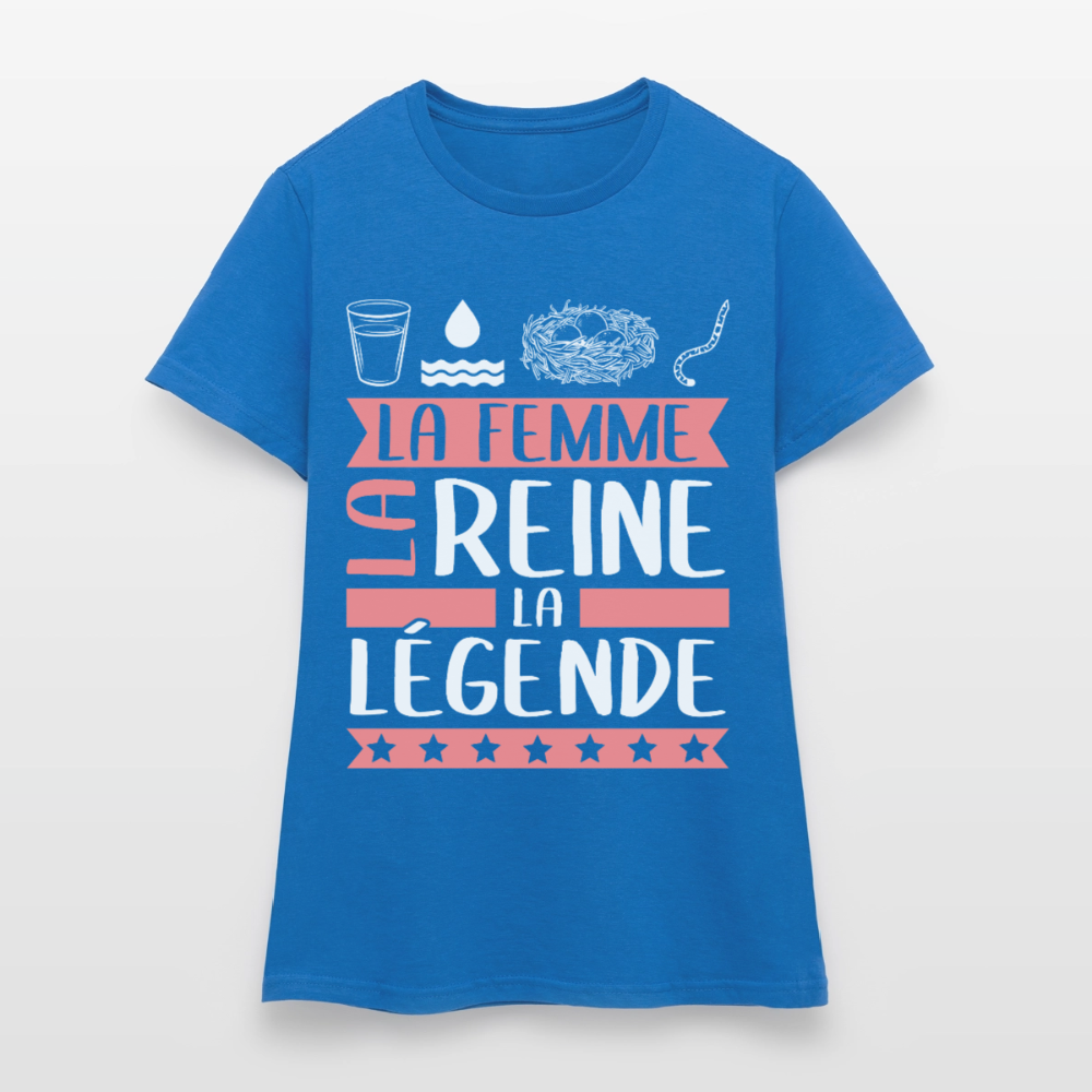 T-shirt femme Véronique rébus – La femme, la reine, la légende - bleu royal