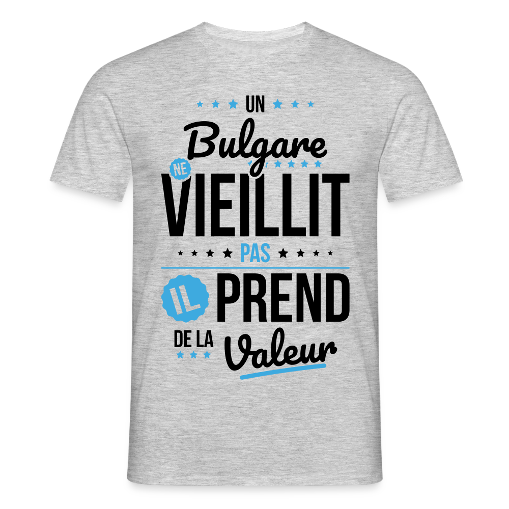 T-shirt Homme - Un Bulgare ne vieillit pas - gris chiné