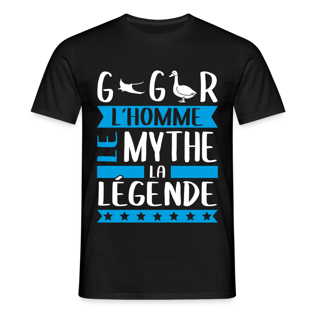 T-shirt homme Grégoire rébus – L’homme, le mythe, la légende - noir