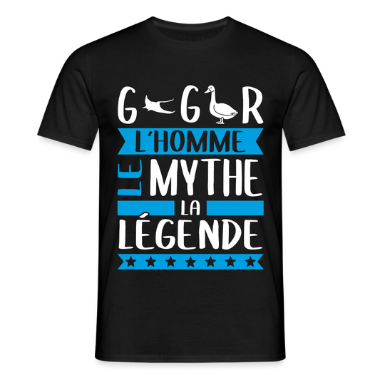 T-shirt homme Grégoire rébus – L’homme, le mythe, la légende - noir