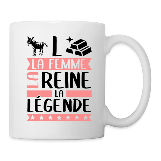 Mug blanc Anne-Laure rébus – La femme, la reine, la légende - blanc