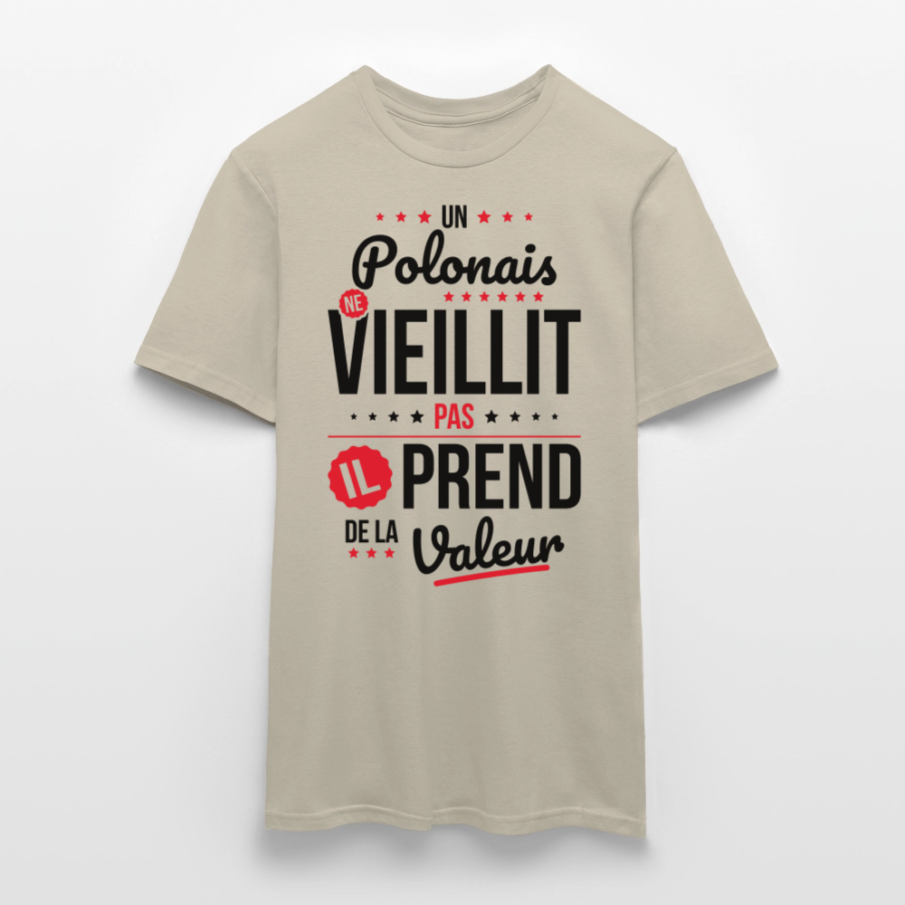 T-shirt Homme - Un Polonais ne vieillit pas - beige sable