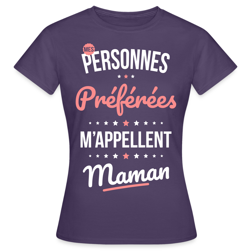 T-shirt Femme - Mes personnes préférées m'appellent Maman - violet foncé