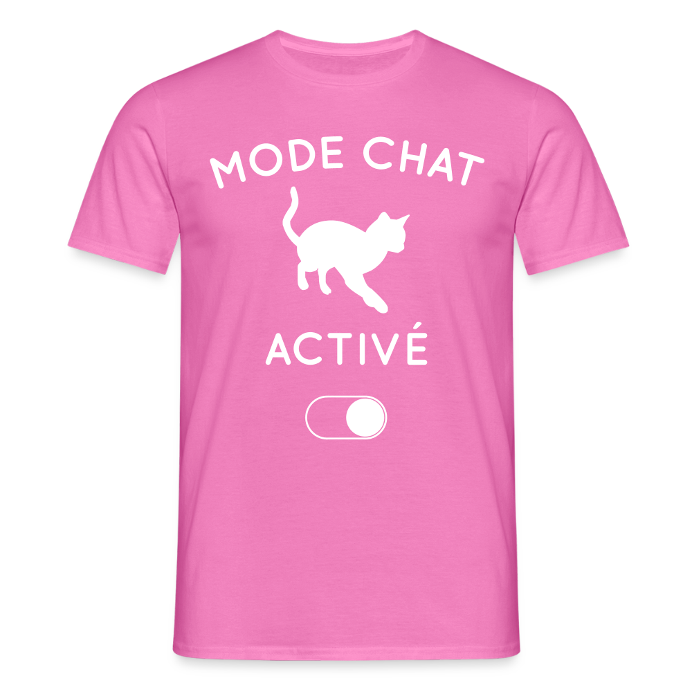 T-shirt Homme - Mode chat activé - rose