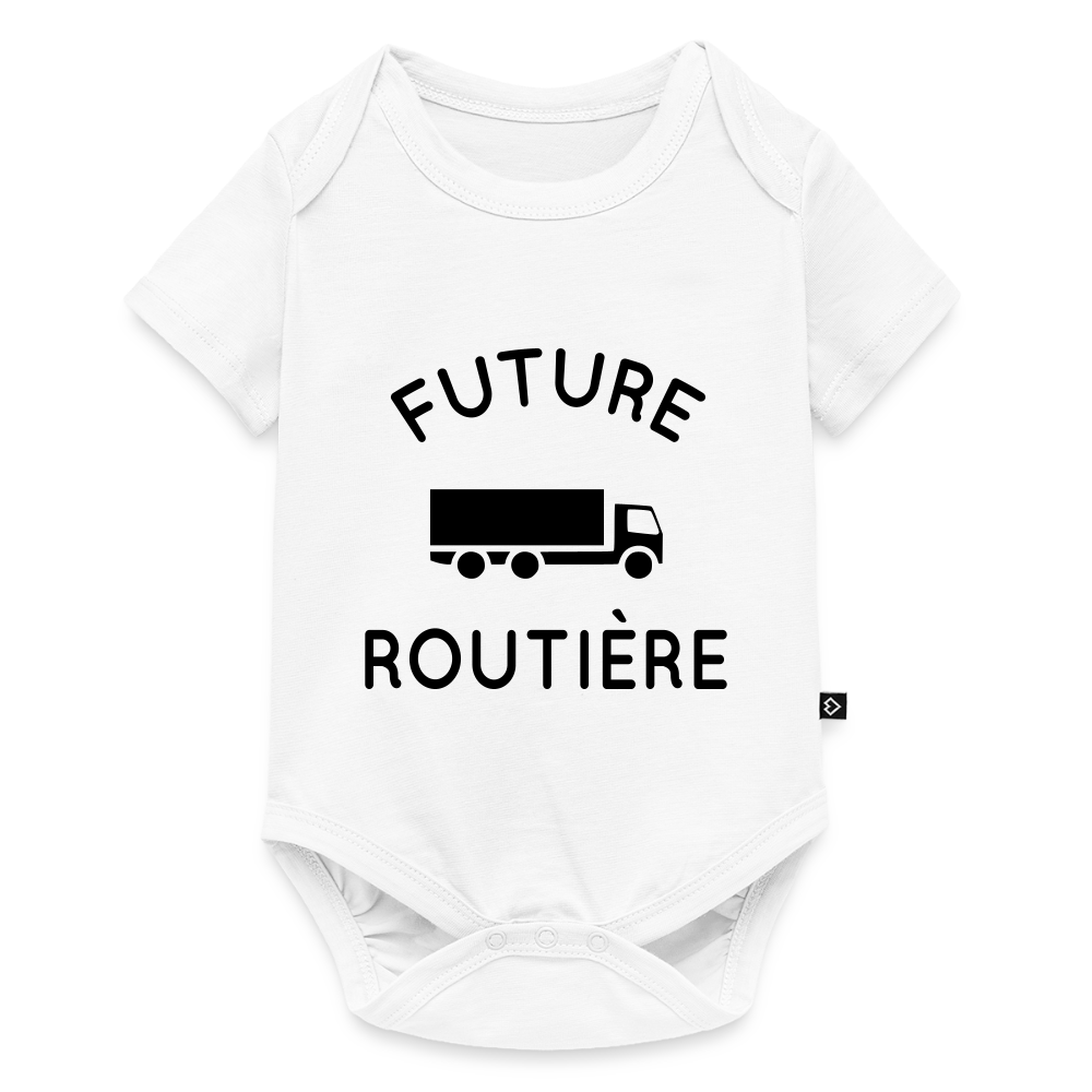 Body Bébé bio manches courtes - Future routière - blanc