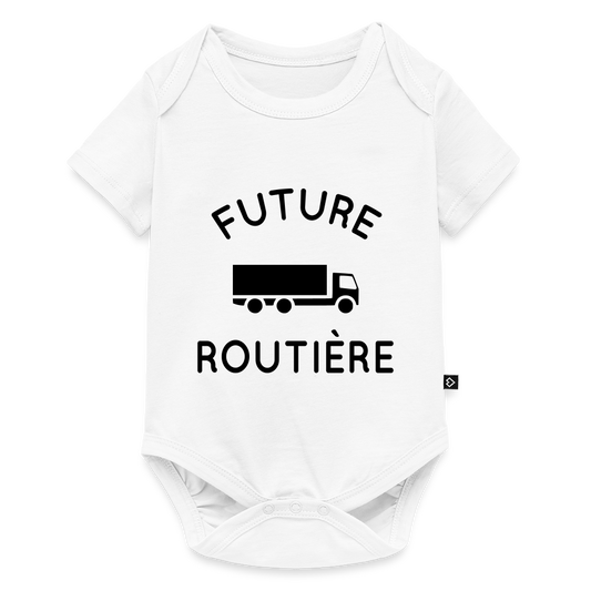 Body Bébé bio manches courtes - Future routière - blanc