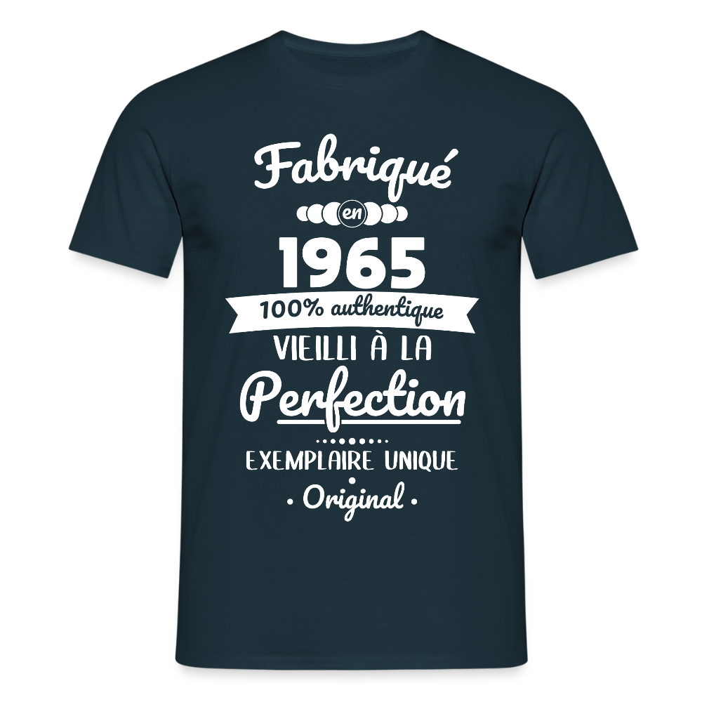 T-shirt Homme - Anniversaire 60 Ans - Fabriqué en 1965 - marine