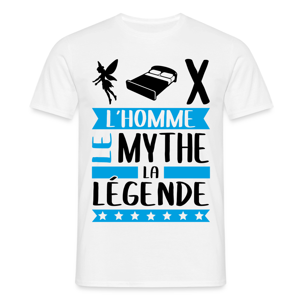 T-shirt homme coloris clair Félix en rébus – L’homme, le mythe, la légende - blanc