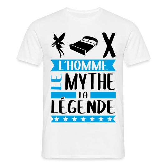 T-shirt homme coloris clair Félix en rébus – L’homme, le mythe, la légende - blanc