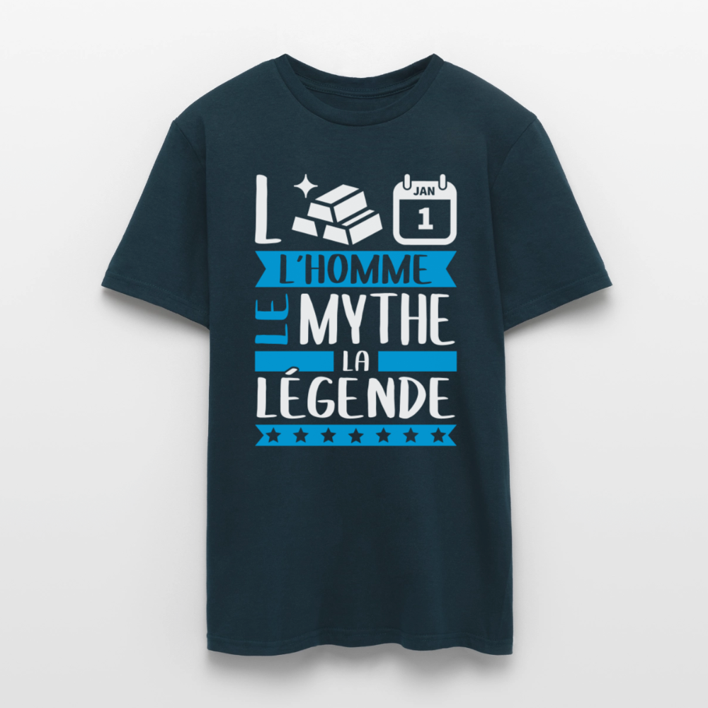 T-shirt homme Laurent rébus – L’homme, le mythe, la légende - marine