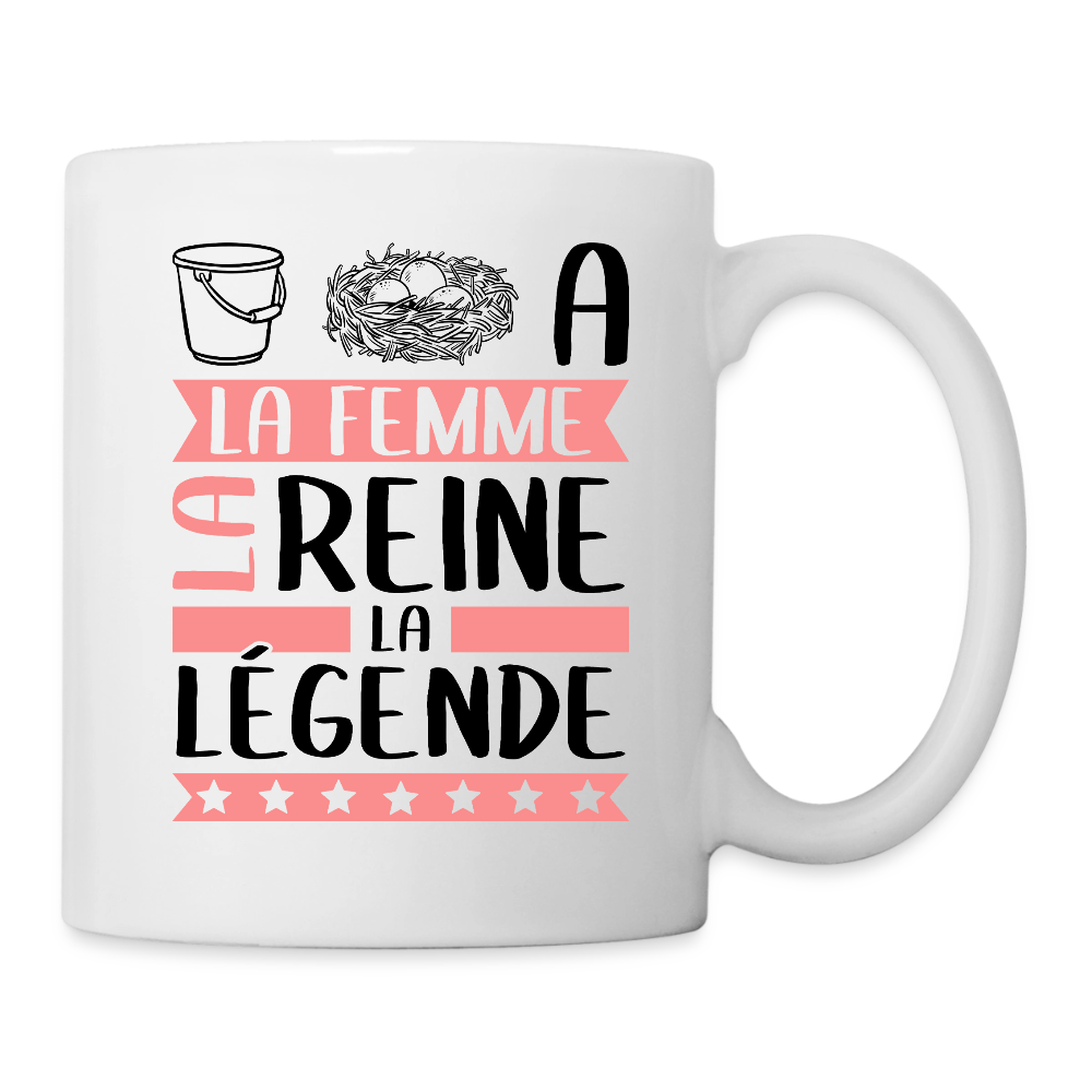 Mug blanc Sonia rébus – La femme, la reine, la légende - blanc