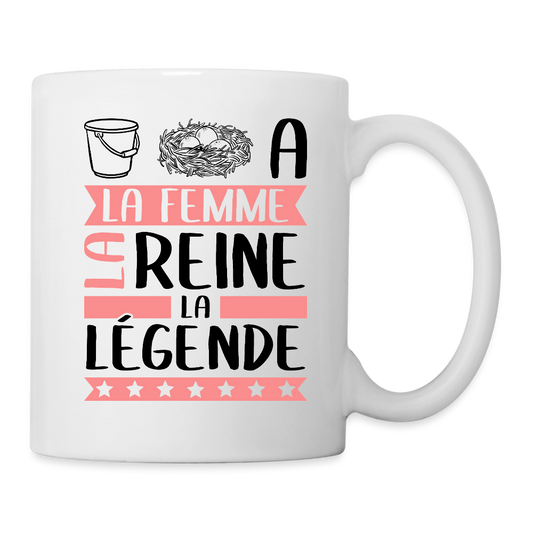 Mug blanc Sonia rébus – La femme, la reine, la légende - blanc