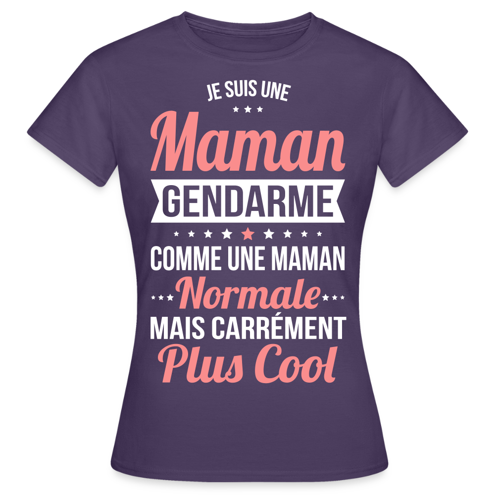 T-shirt Femme - Maman gendarme plus cool - violet foncé