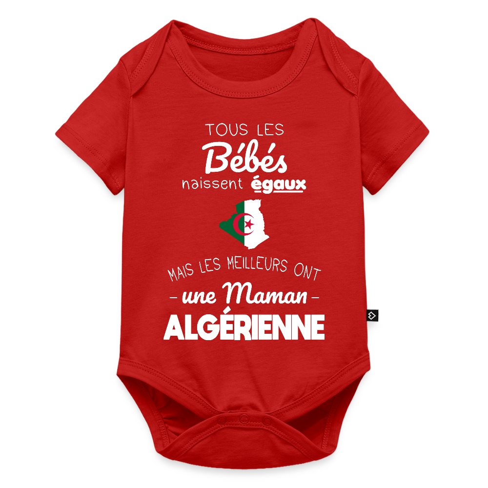 Body Bébé bio manches courtes - Les Meilleurs Ont Une Maman Algérienne - rouge