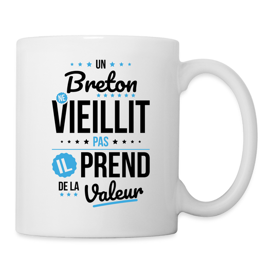 Mug blanc - Un Breton ne vieillit pas - blanc