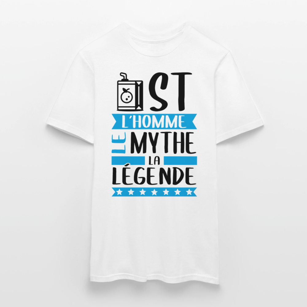 T-shirt homme coloris clair Juste en rébus – L’homme, le mythe, la légende - blanc