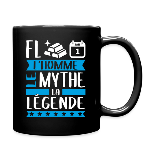 Mug uni Florent rébus – L’homme, le mythe, la légende - noir