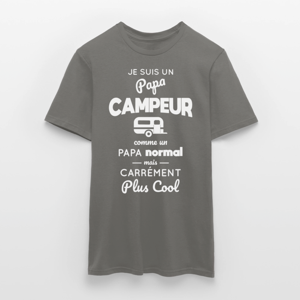 T-shirt Homme - Papa campeur plus cool - gris graphite