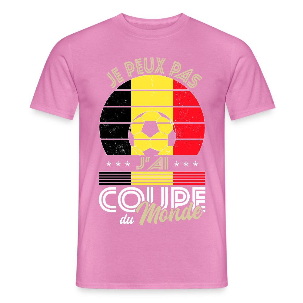 T-shirt Homme - Je peux pas j'ai Coupe du Monde - Belgique - rose