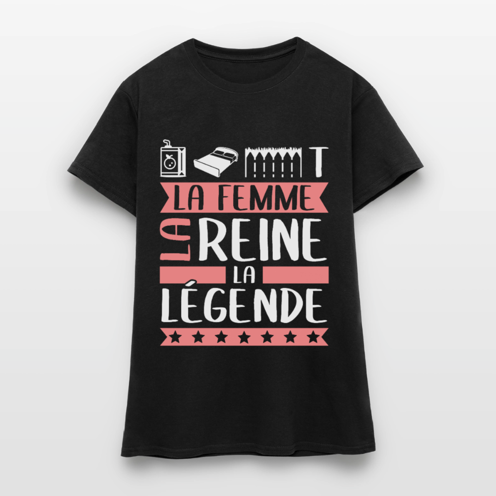 T-shirt femme Juliette rébus – La femme, la reine, la légende - noir