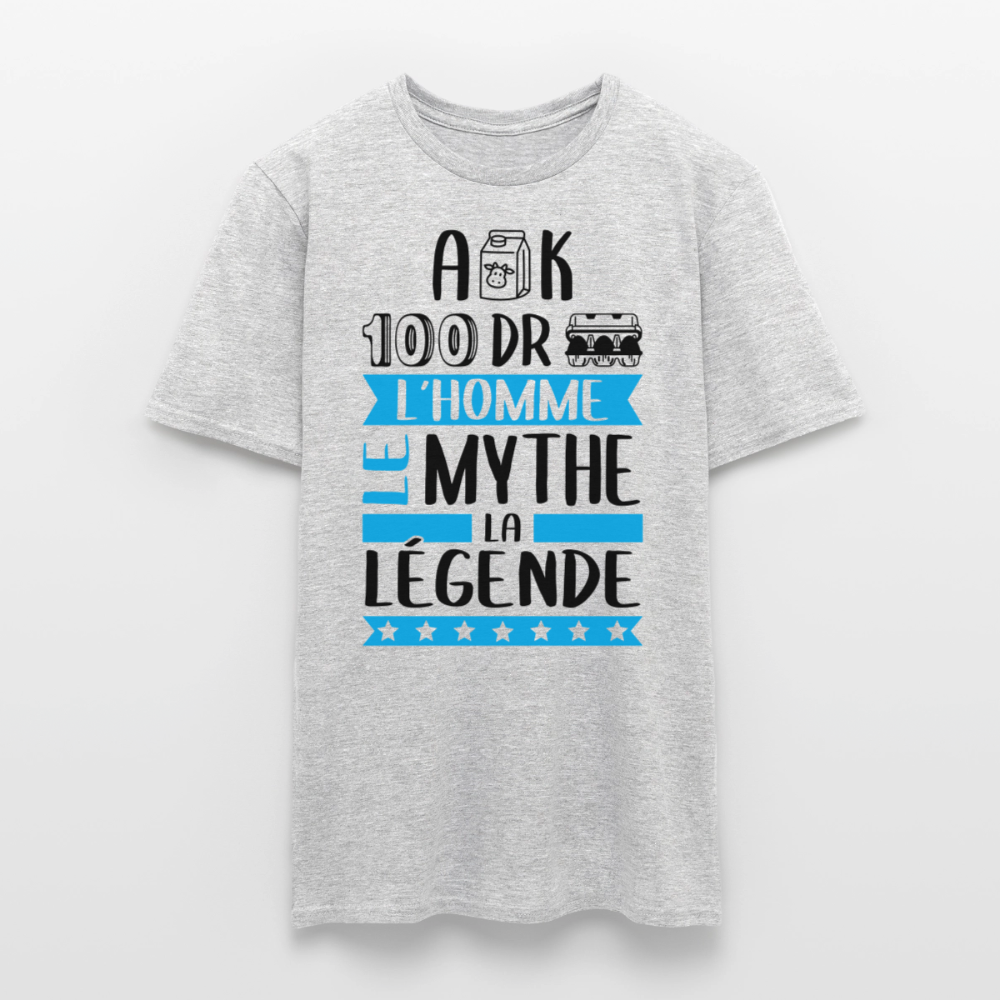 T-shirt homme coloris clair Alexandre rébus – L’homme, le mythe, la légende - gris chiné