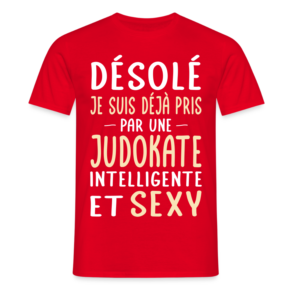 T-shirt Homme - Je suis pris par une judokate intelligente et sexy - rouge