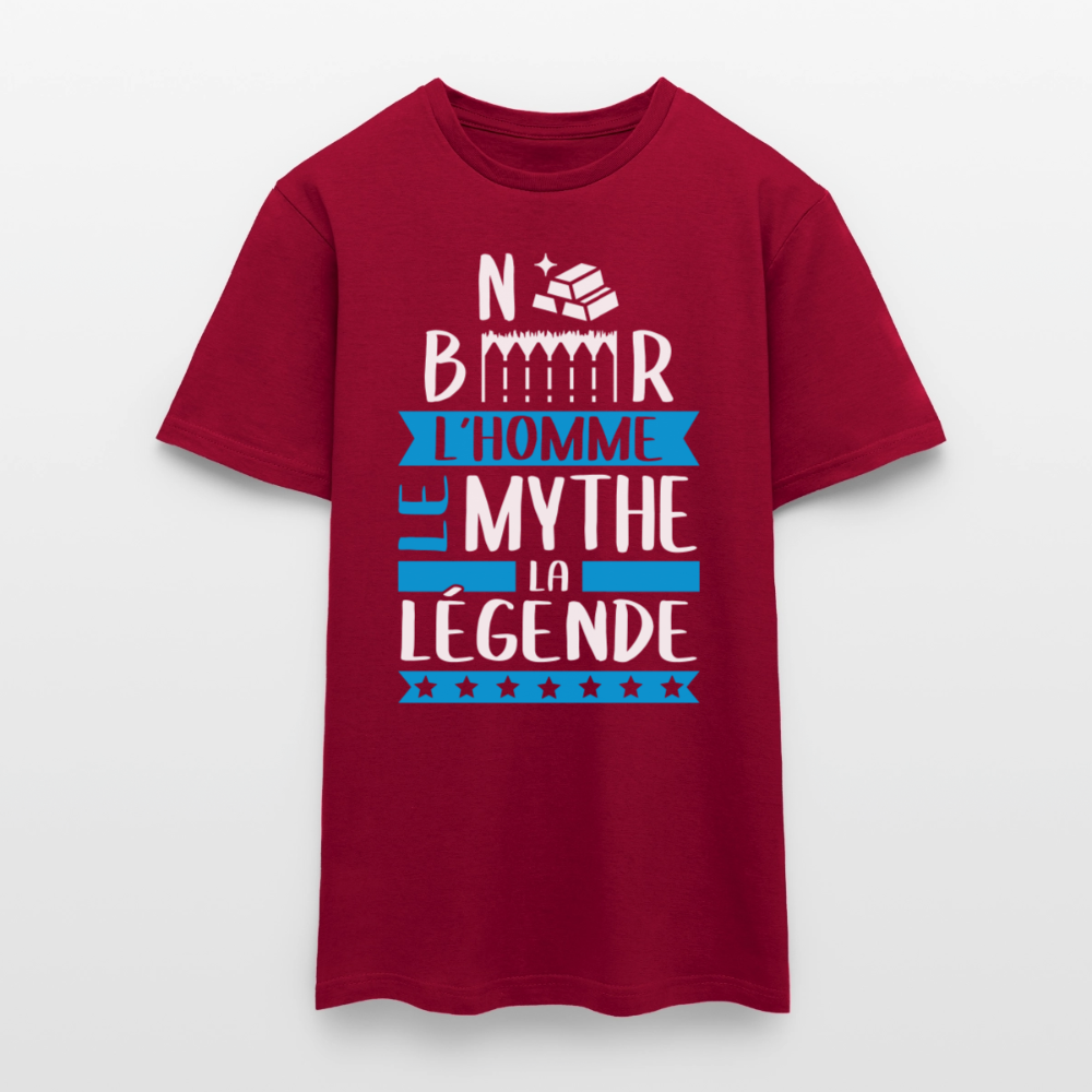 T-shirt homme Norbert rébus – L’homme, le mythe, la légende - rouge brique