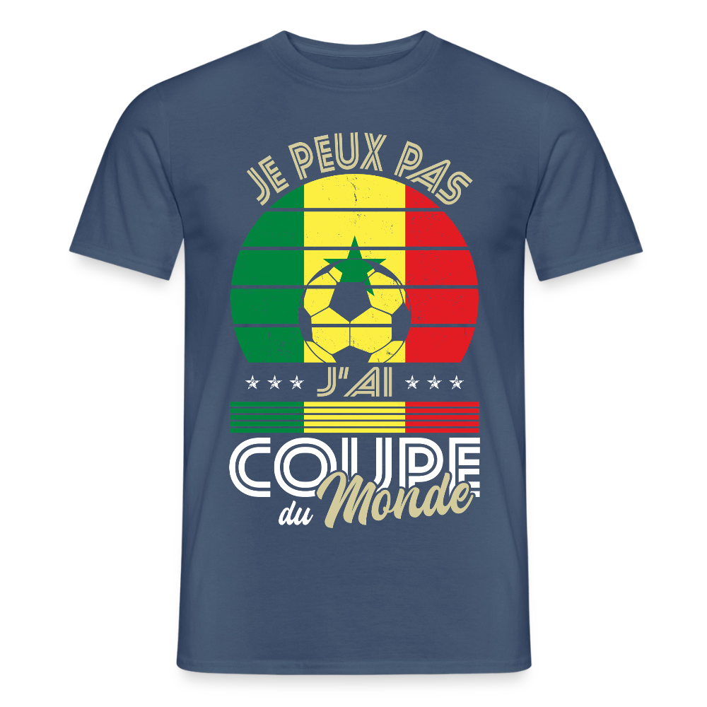 T-shirt Homme - Je peux pas j'ai Coupe du Monde - Sénégal - denim foncé