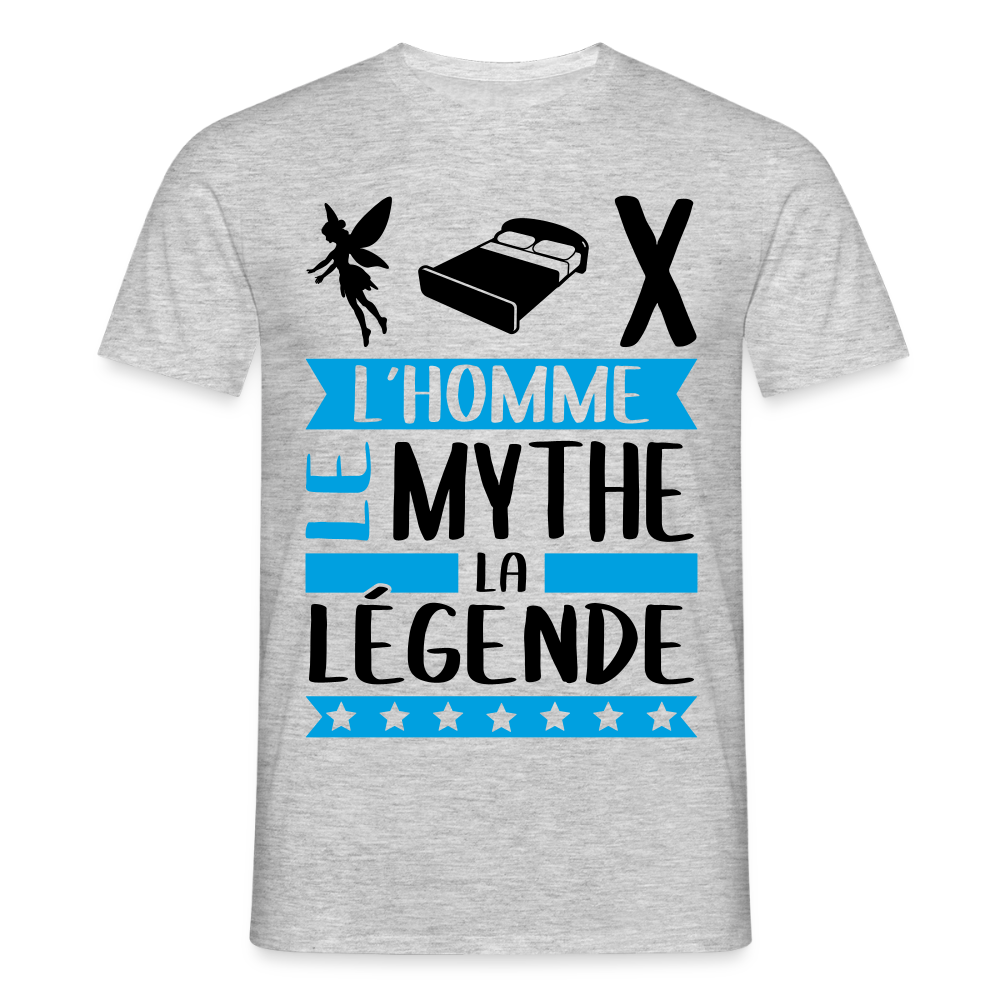 T-shirt homme coloris clair Félix en rébus – L’homme, le mythe, la légende - gris chiné