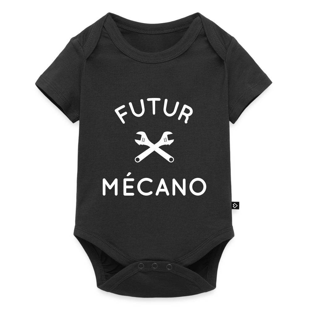 Body Bébé bio manches courtes - Futur mécano - noir