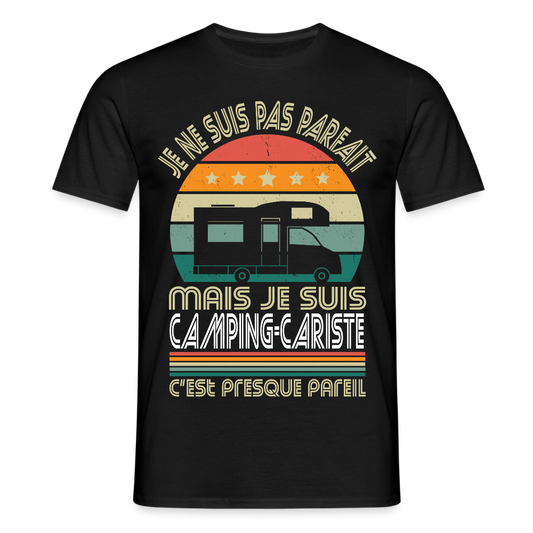 T-shirt Homme - Je ne suis pas parfait mais je suis Camping-Cariste - noir