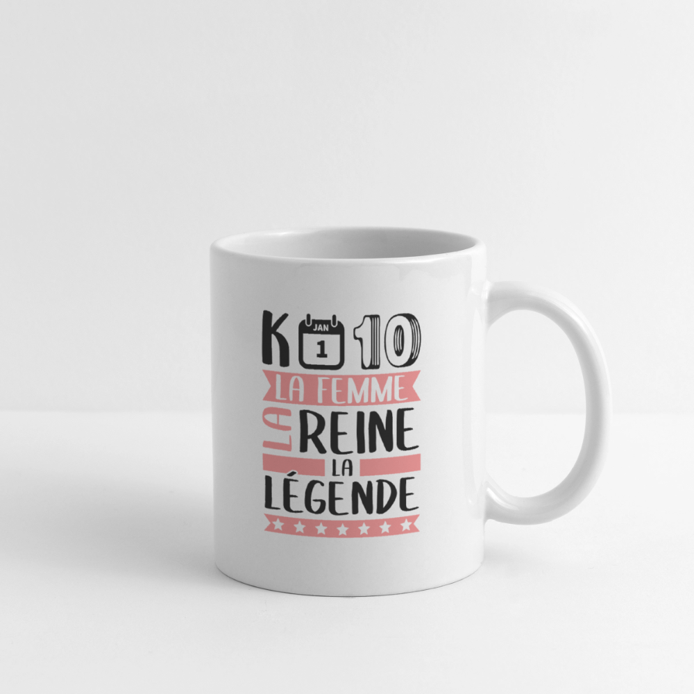 Mug blanc Candice rébus – La femme, la reine, la légende - blanc
