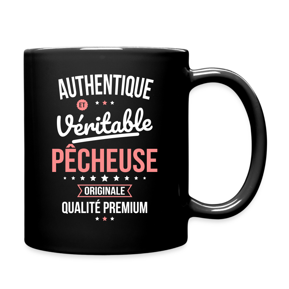Mug uni - Authentique et véritable Pêcheuse - noir