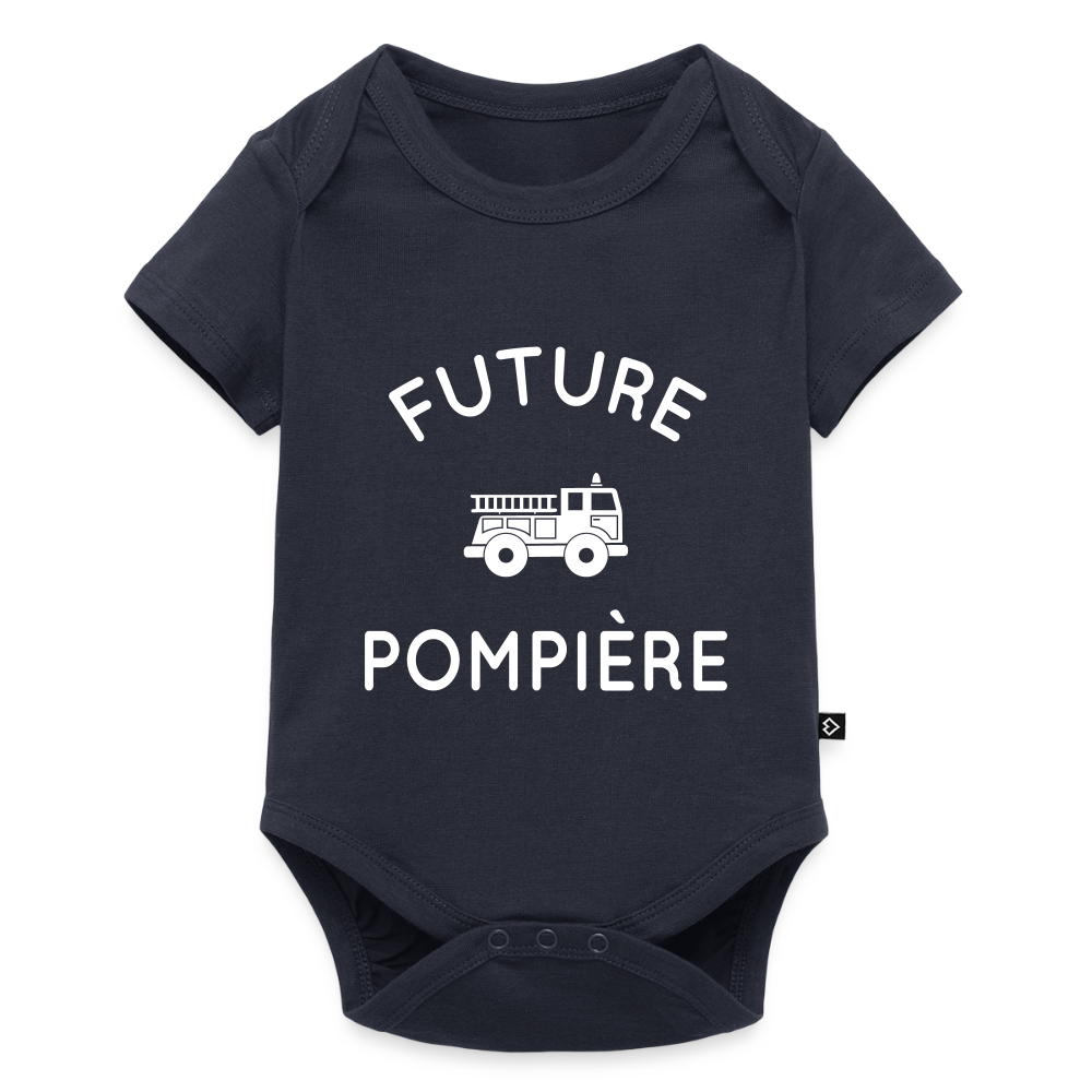 Body Bébé bio manches courtes - Future pompière - bleu marine