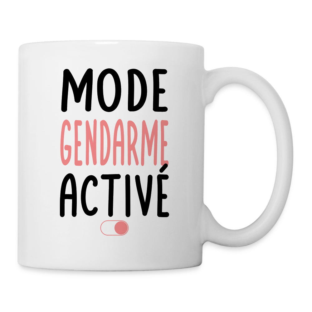 Mug blanc - Mode gendarme activé blanc et rose - blanc