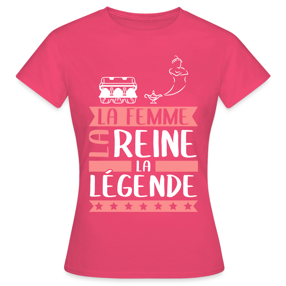 T-shirt femme Eugénie rébus – La femme, la reine, la légende - rose azalée
