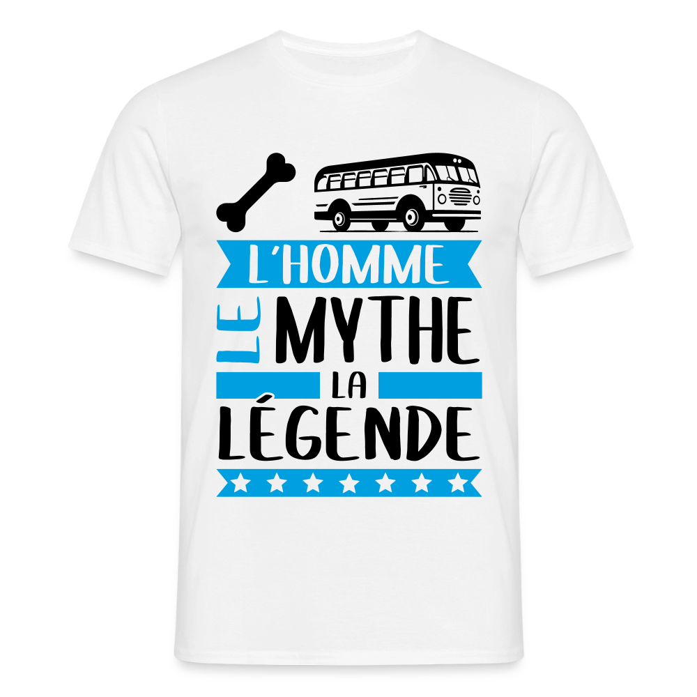 T-shirt homme coloris clair Oscar en rébus – L’homme, le mythe, la légende - blanc
